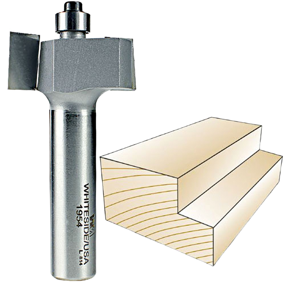 Carbide-tipped rabbeting bit with two-wing design for woodworking in tool accessories and power tool accessories collections