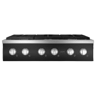 Commercial-style 36-inch gas cooktop with six burners and stainless steel finish from Gas Cooktops collection