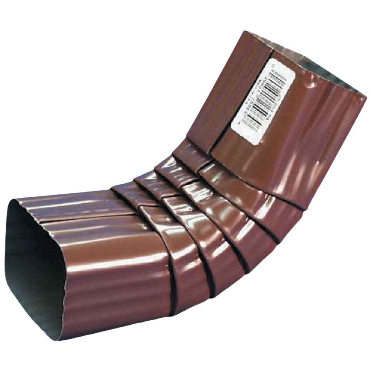 Brown aluminum front downspout elbow with 2 inch width and 3 foot length for home improvement use