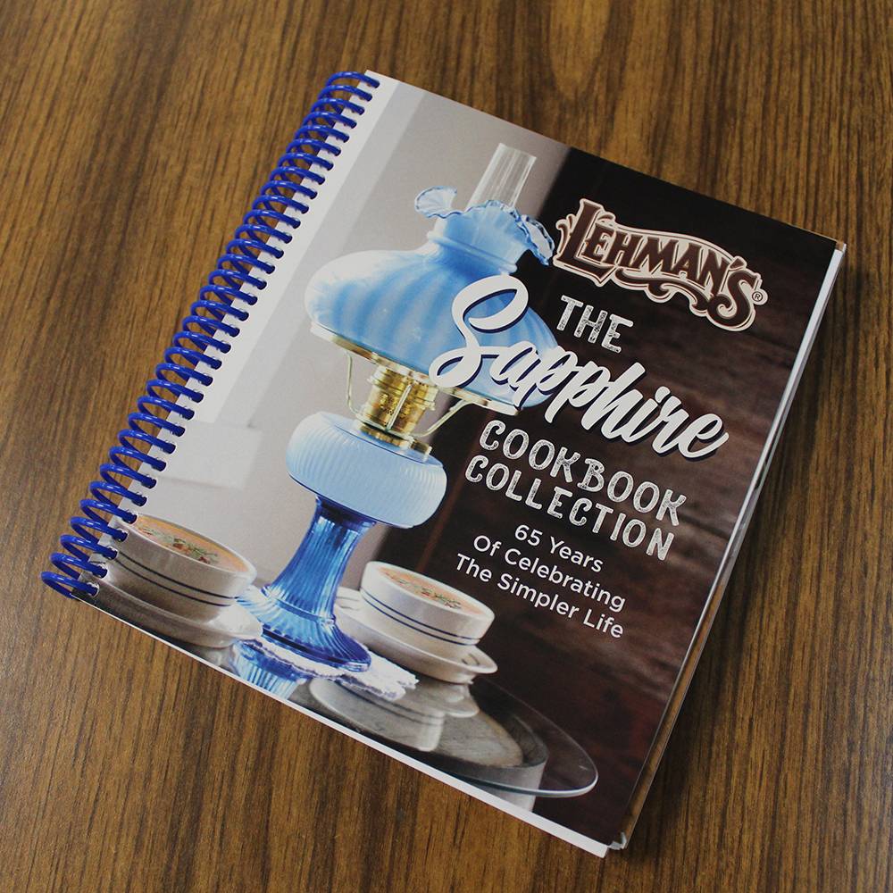 Cookbook with blue spiral binding and vintage oil lamp image in Books and Cooking under $50 collection