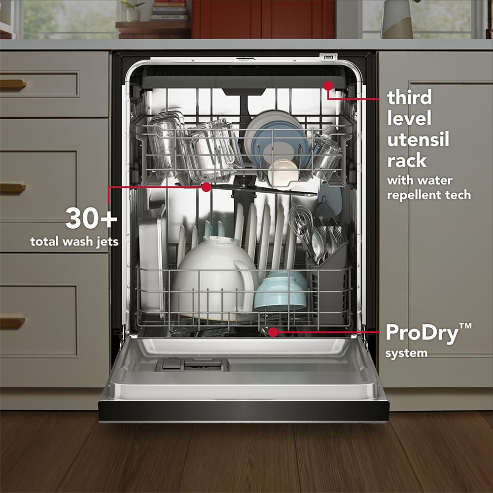 KitchenAid® Third Level Utensil Rack Dishwasher with 30+ Total Wash Jets in PrintShield Finish 47 dBA
