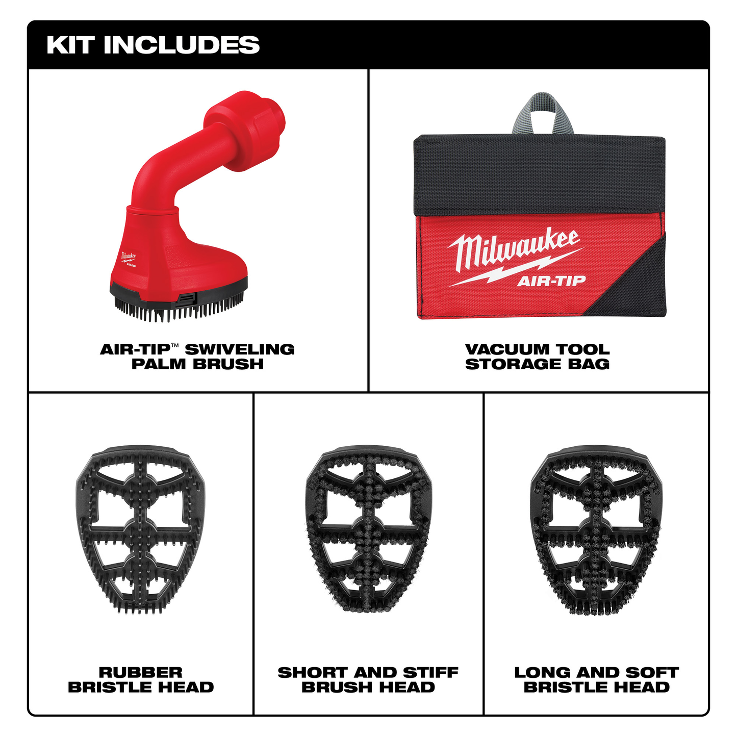 Milwaukee AIR-TIP™ Swiveling Palm Brush