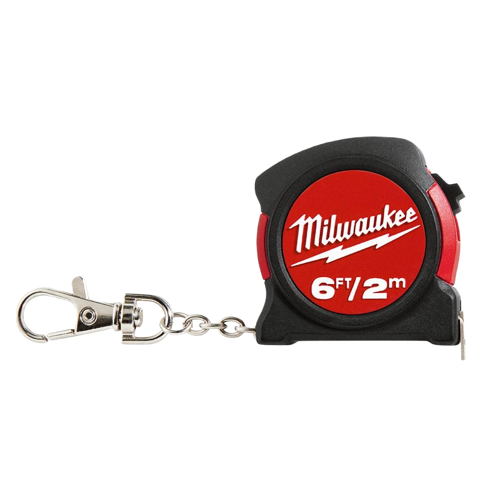 Compact keychain tape measure with durable nylon blade protection for measuring and woodworking tools collections