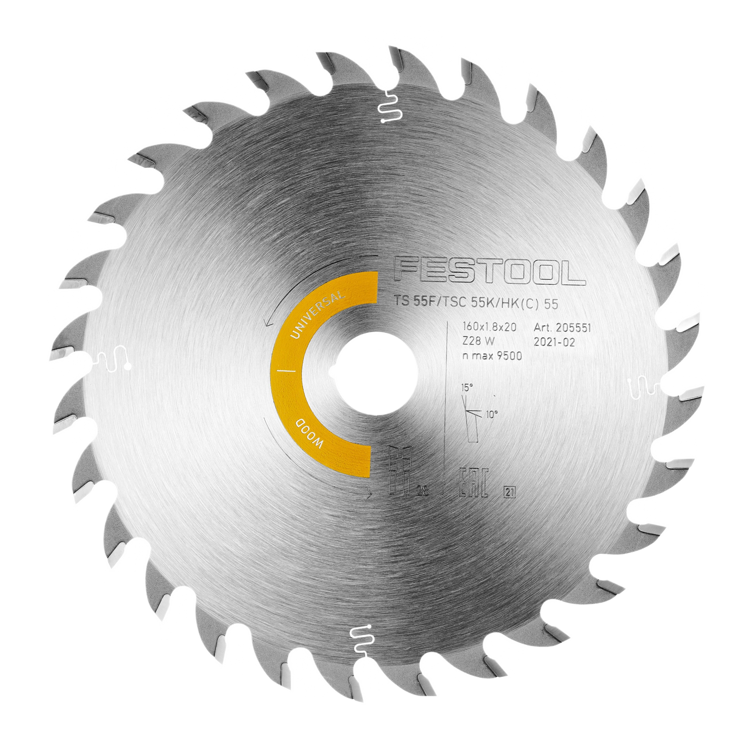 Circular metal saw blade with 28 teeth designed for universal wood cutting in tools and home improvement tasks