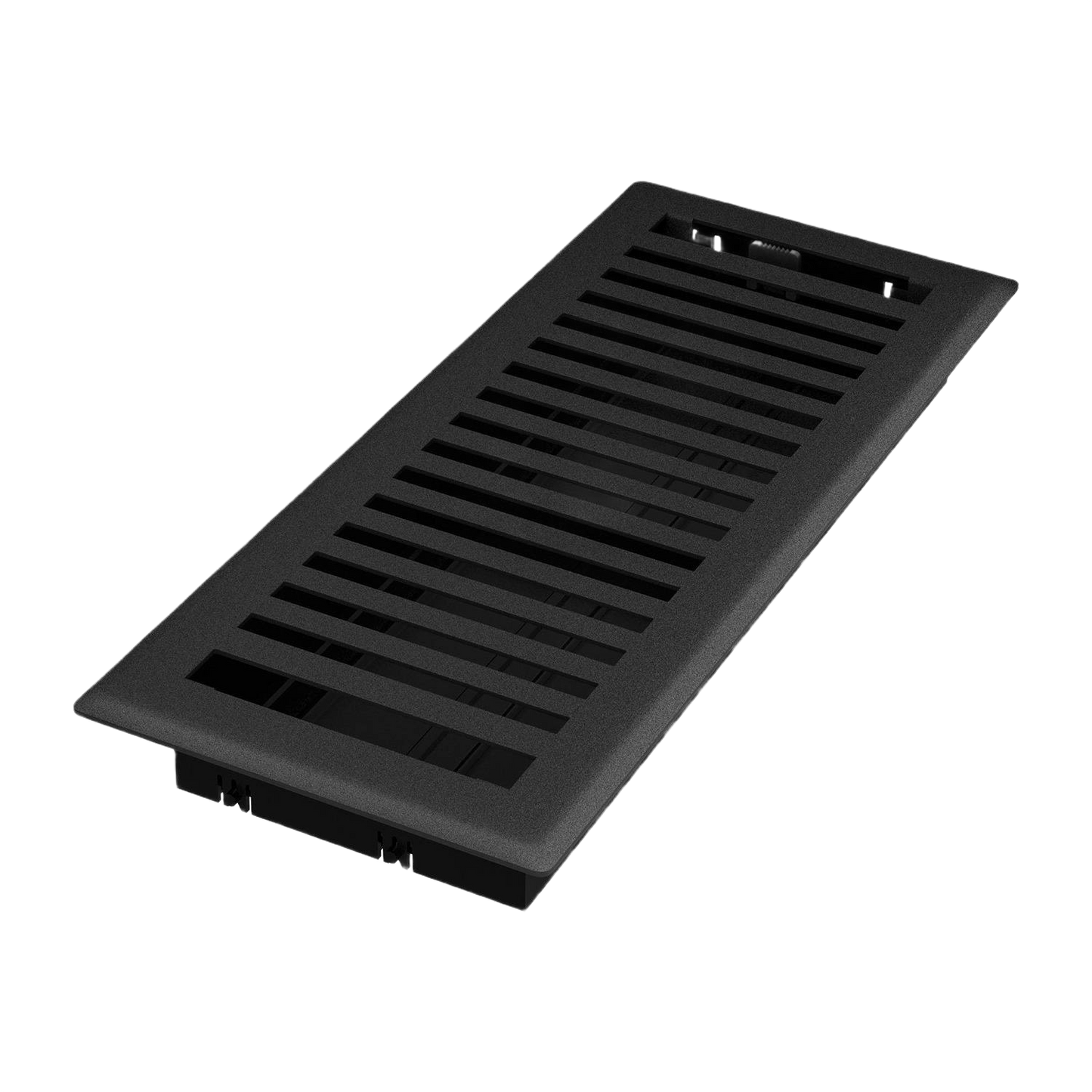 Black iron floor register with adjustable vents for heating and cooling, suitable for home improvement projects under $50