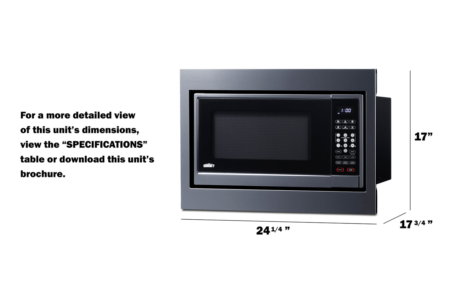 24" Wide Built-In Microwave (Trim Kit Included)