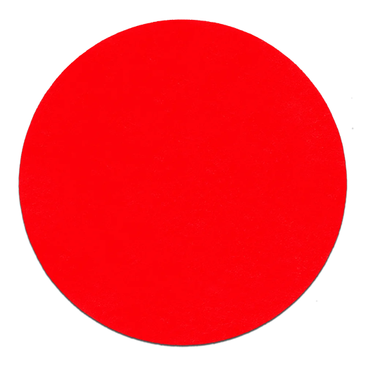 Red 6-inch sanding disc made with premium ceramic grain for heavy material removal in power tool accessories