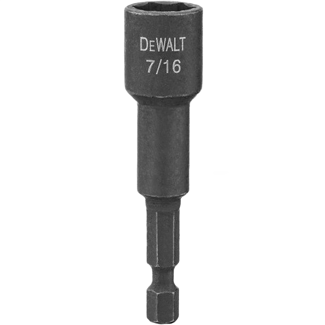 Magnetic nut driver with 7/16-inch hex socket designed for impact tools in home improvement projects