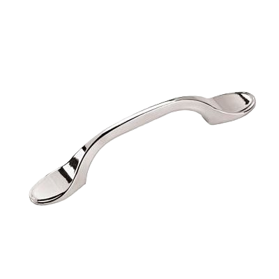 Polished chrome cabinet pull with 3-inch center-to-center mounting for furniture hardware and home improvement projects
