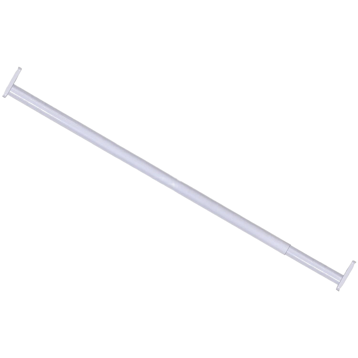 White adjustable metal closet rod with fixed ends for storage and organization in home improvement collections