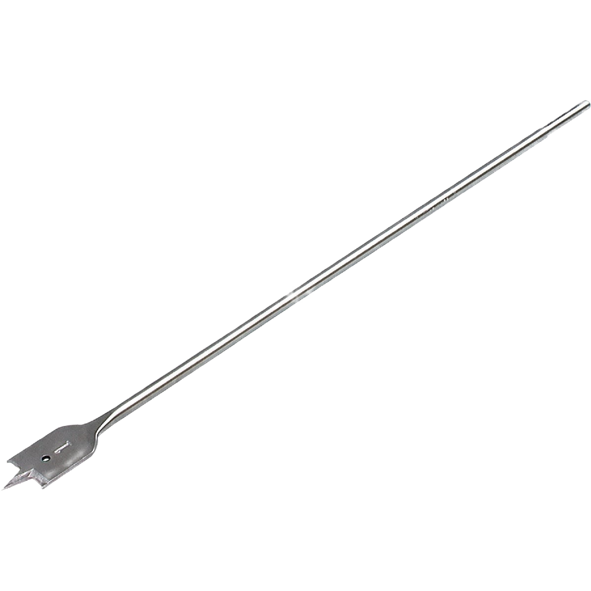Long metal spade bit with sharp cutting edges designed for efficient wood drilling in tool accessories collections