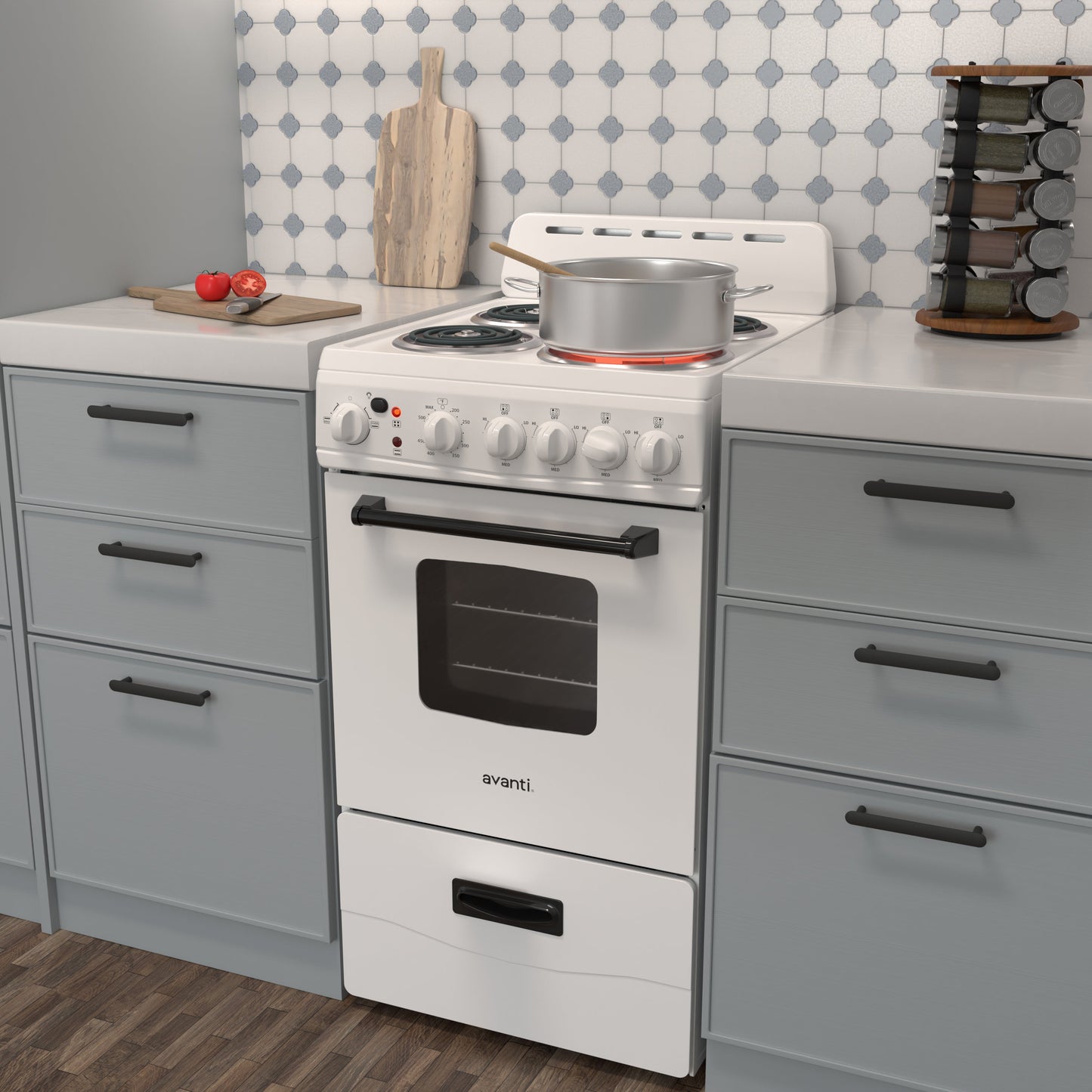 Avanti 20" Electric Range Oven with Framed Glass Door - White