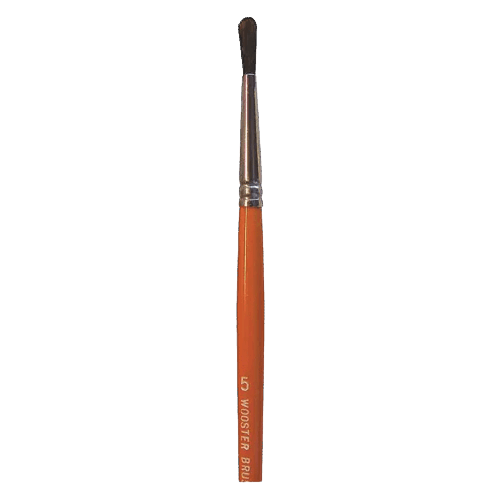 Round watercolor paintbrush with soft camel hair bristles and orange wooden handle for precise artistic use under $50 collections