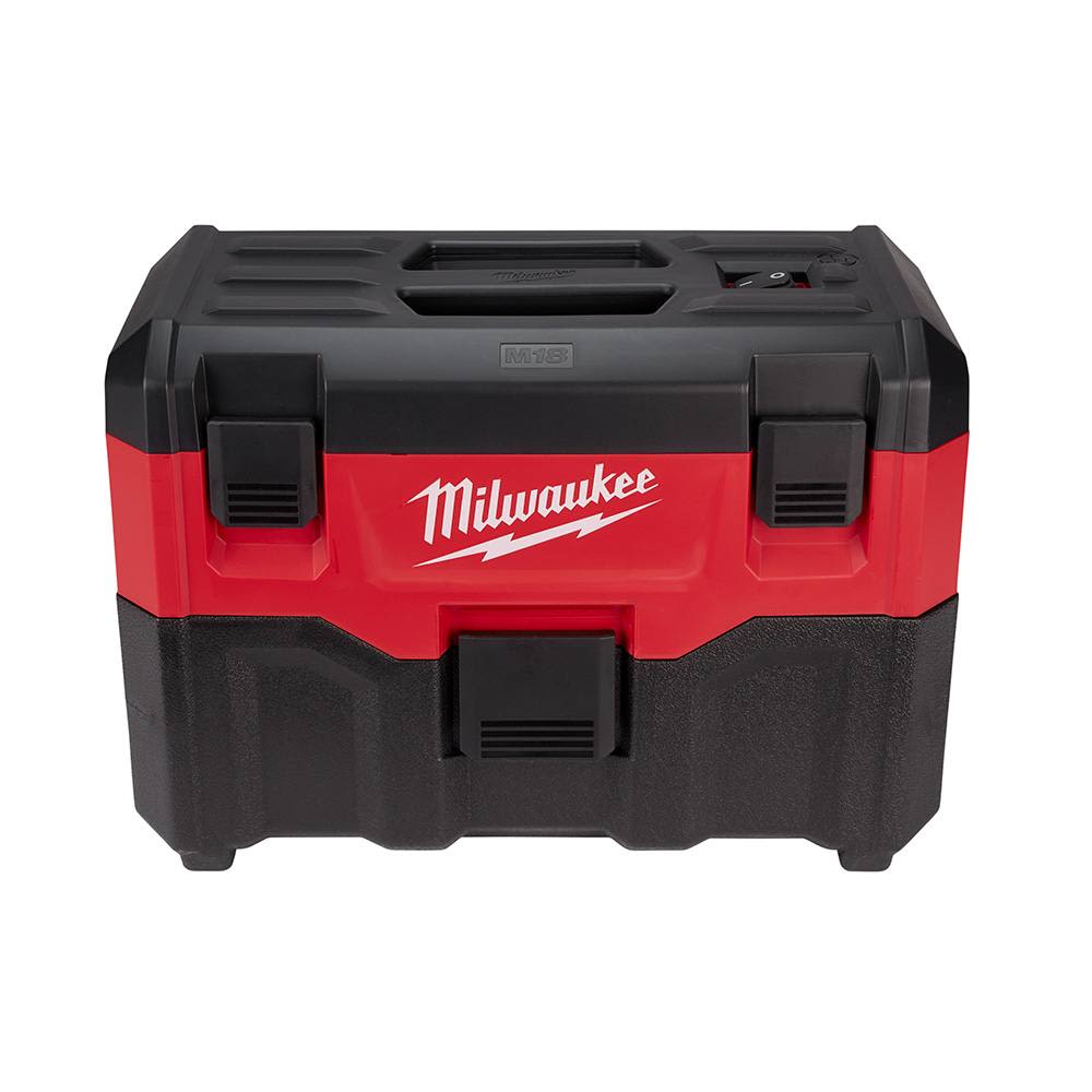 Compact 2-gallon wet/dry vacuum in red and black with durable housing for versatile home improvement cleaning tasks