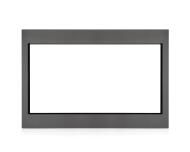 Dark stainless steel trim kit designed for built-in microwave installation in kitchen appliances collection