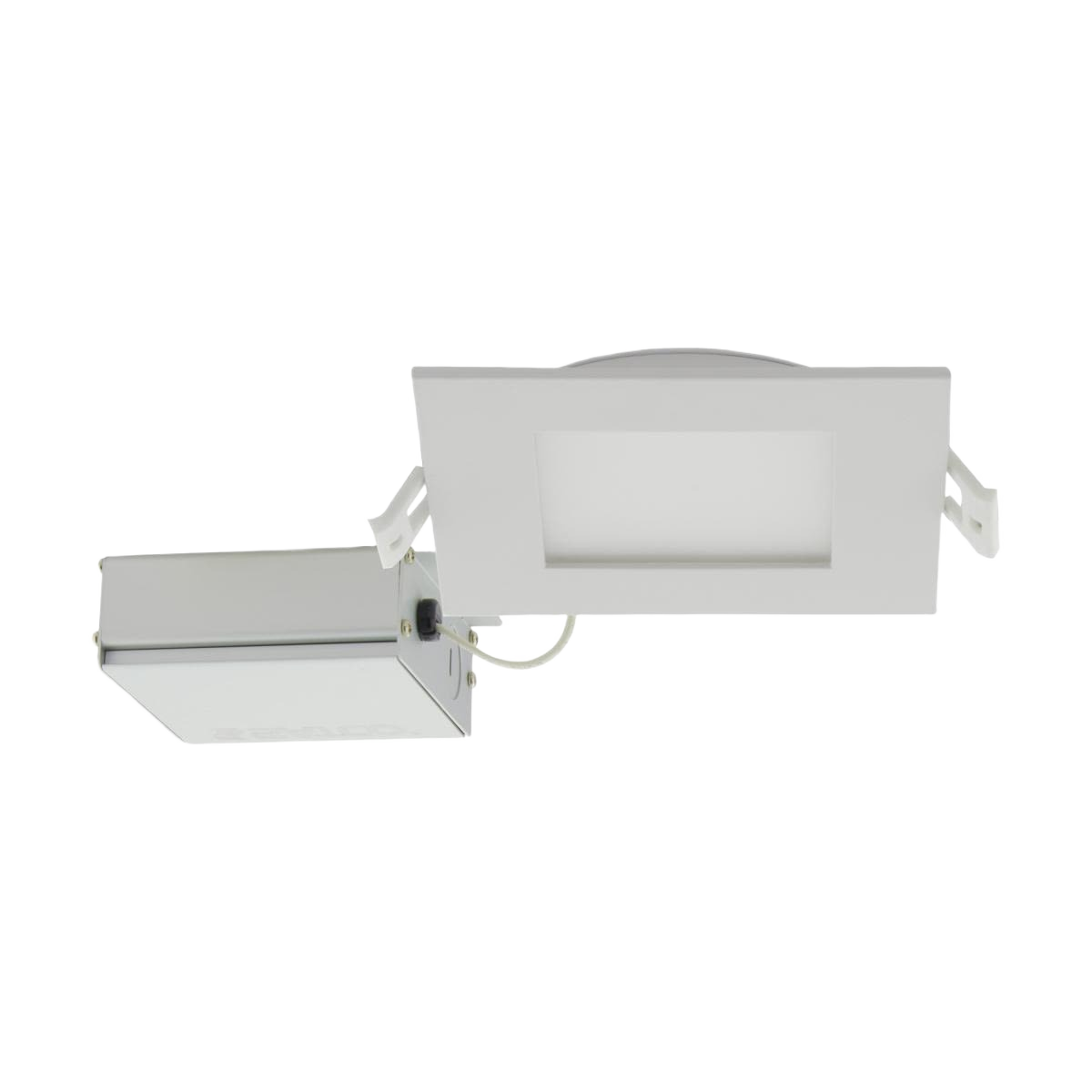 Square white LED downlight with remote driver for energy-efficient lighting in electrical and lighting collections under $100