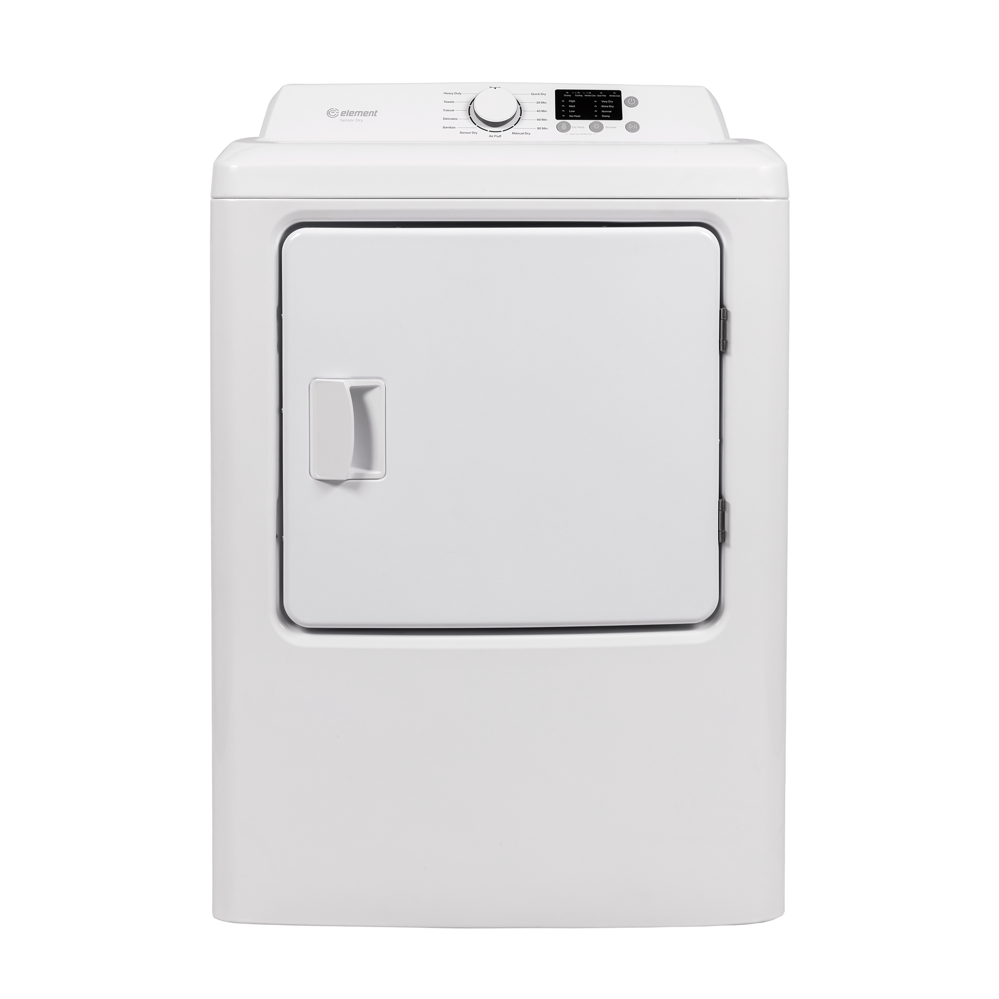 White front load gas dryer with digital controls and multiple cycle options from dryers and appliances collections