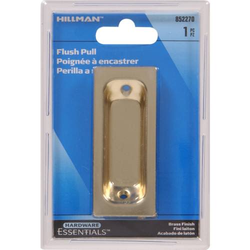 Brass finish flush pull with recessed design for doors and drawers in hardware and home improvement collections under $50