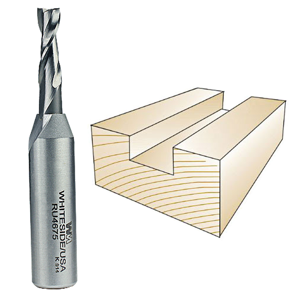 Precision spiral upcut router bit with 1/2 inch shank for clean woodworking cuts in drill and tool accessories collection