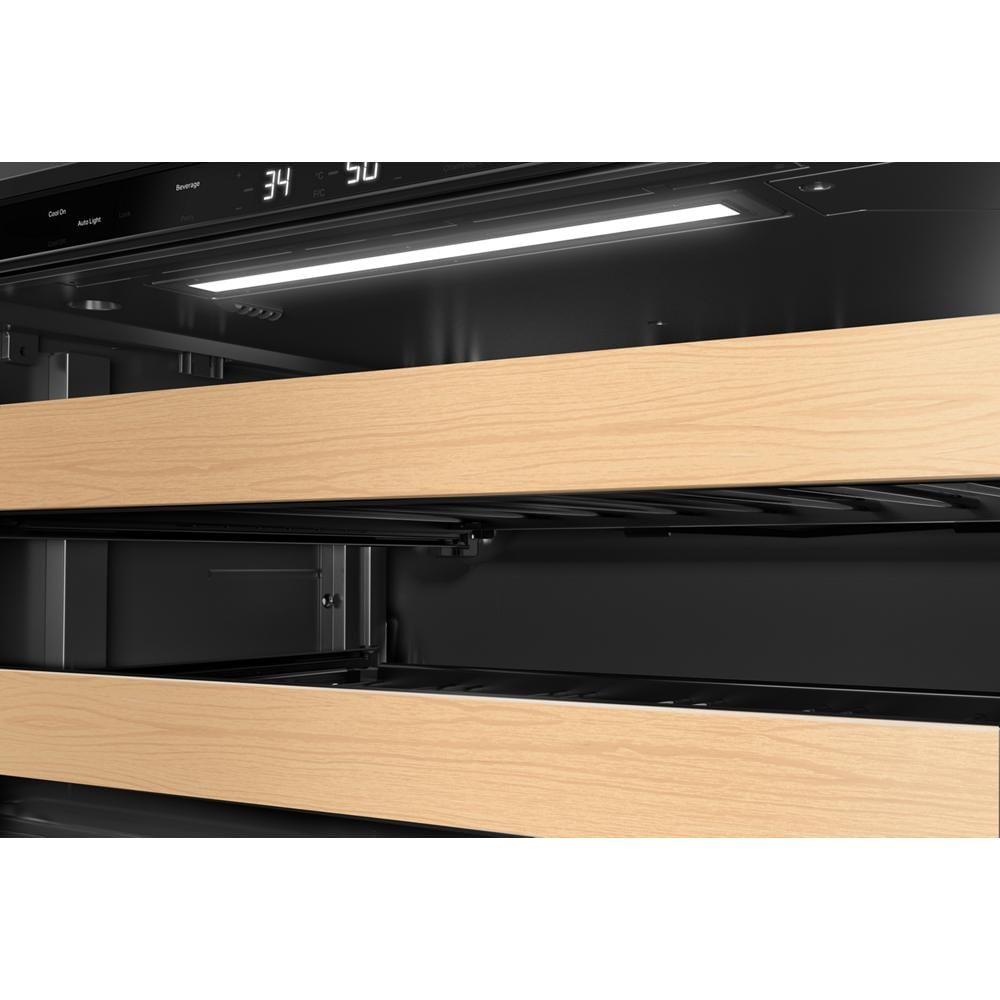 24" Beverage Center with Glass Door and Wood-Front Racks