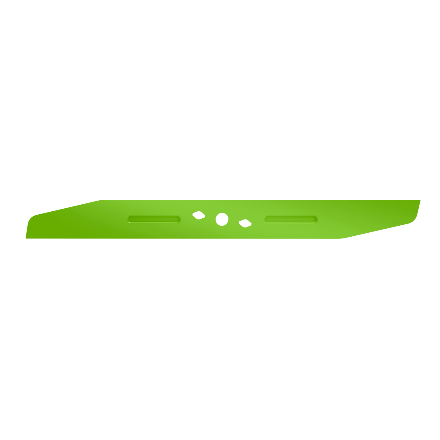 Bright green metal blade with triple mounting holes for extended run time in tools and home improvement under $100 collections