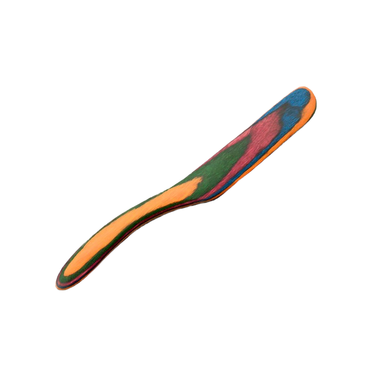 Laminated Pakka hardwood kitchen spreader with multicolor rainbow finish for cooking utensils and kitchen gadgets collections