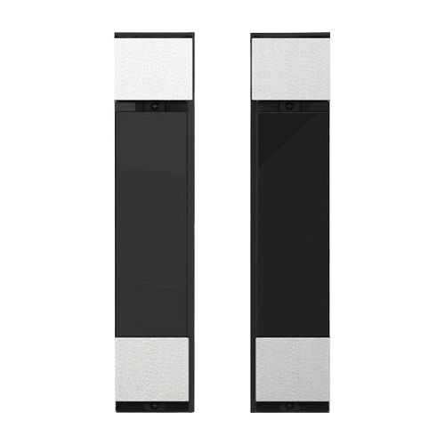 Pair of black and stainless steel 30-inch extension panels for microwave drawer oven in appliance parts collection