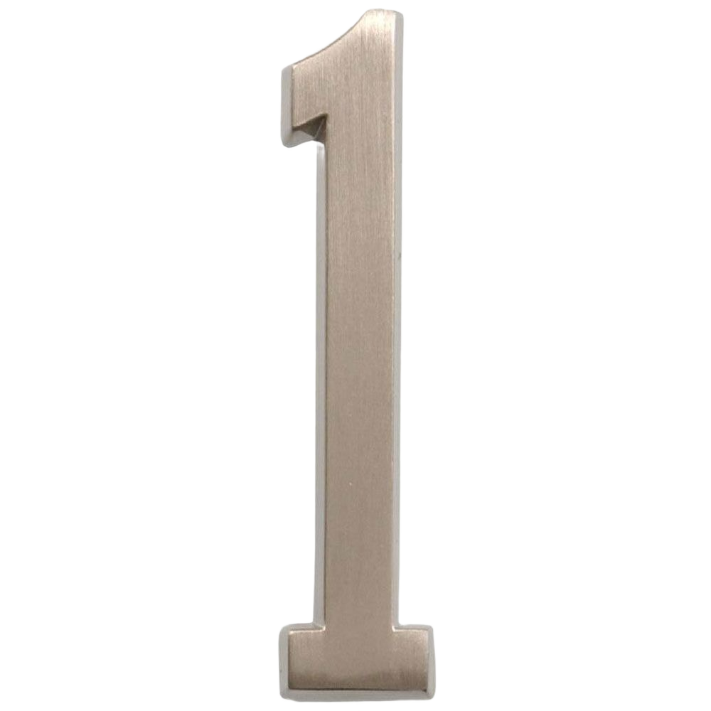 Adhesive nickel house number 1 for outdoor use in hardware and home improvement collections under $50