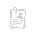 Black and white graphic of a hand holding a clipboard with a resume or job application form depicted by profile and text lines.