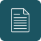 Icon depicting a document with lines of text and a folded corner, suggesting written content or information display.